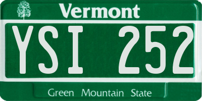VT license plate YSI252