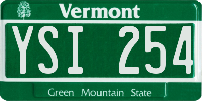 VT license plate YSI254