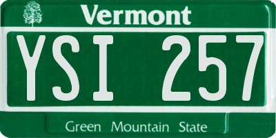 VT license plate YSI257