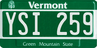 VT license plate YSI259