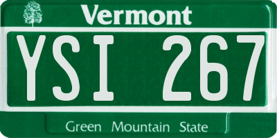 VT license plate YSI267