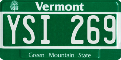 VT license plate YSI269