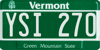 VT license plate YSI270