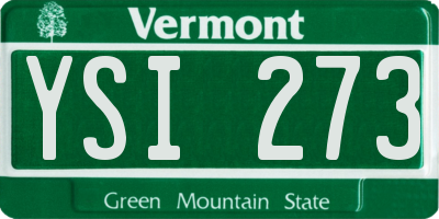 VT license plate YSI273