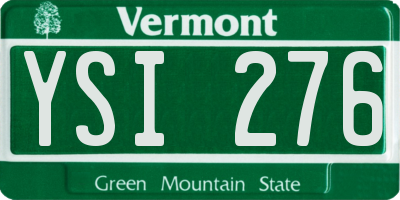 VT license plate YSI276