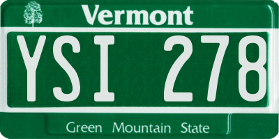 VT license plate YSI278