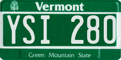 VT license plate YSI280