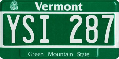 VT license plate YSI287