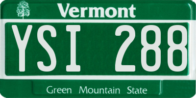 VT license plate YSI288