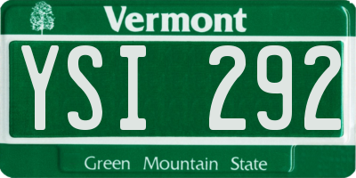 VT license plate YSI292