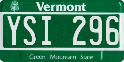VT license plate YSI296