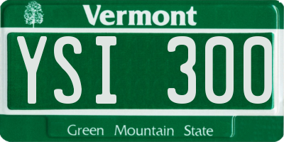 VT license plate YSI300