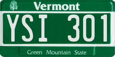 VT license plate YSI301