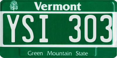 VT license plate YSI303