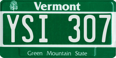 VT license plate YSI307