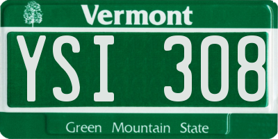 VT license plate YSI308