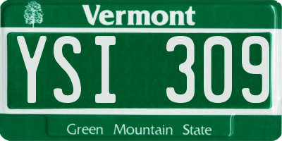 VT license plate YSI309