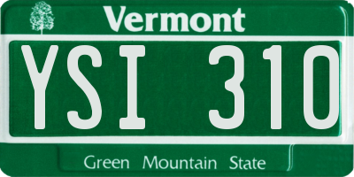 VT license plate YSI310