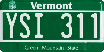 VT license plate YSI311