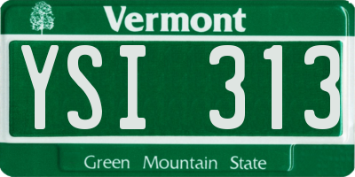 VT license plate YSI313