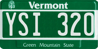 VT license plate YSI320
