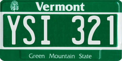 VT license plate YSI321