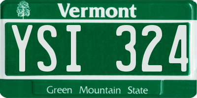 VT license plate YSI324