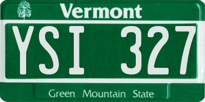 VT license plate YSI327