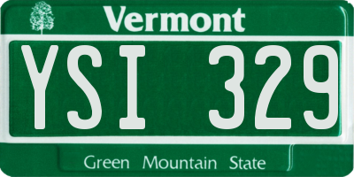 VT license plate YSI329