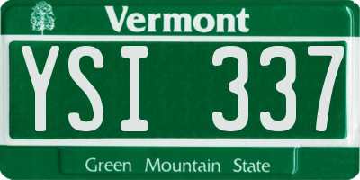 VT license plate YSI337