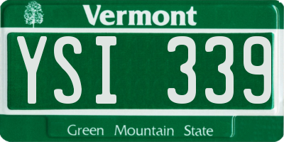 VT license plate YSI339