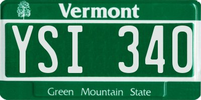 VT license plate YSI340