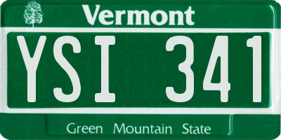 VT license plate YSI341