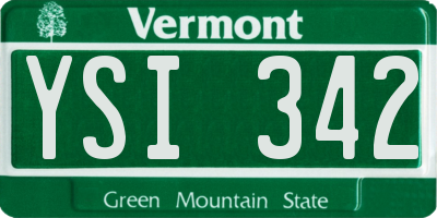 VT license plate YSI342