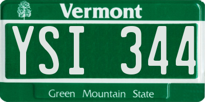 VT license plate YSI344