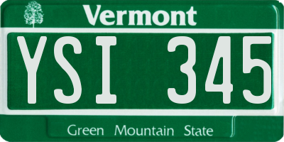 VT license plate YSI345