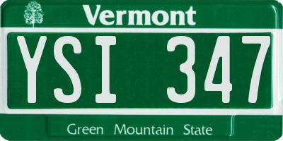 VT license plate YSI347