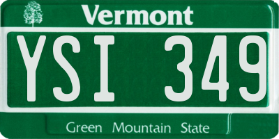 VT license plate YSI349