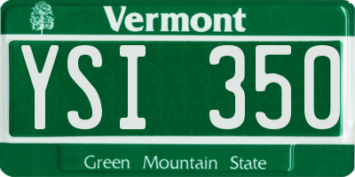 VT license plate YSI350