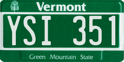 VT license plate YSI351