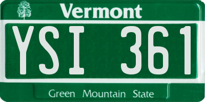 VT license plate YSI361