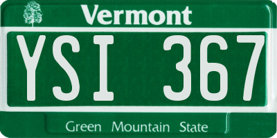 VT license plate YSI367