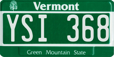 VT license plate YSI368