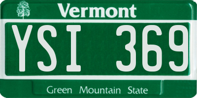 VT license plate YSI369