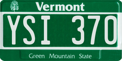 VT license plate YSI370
