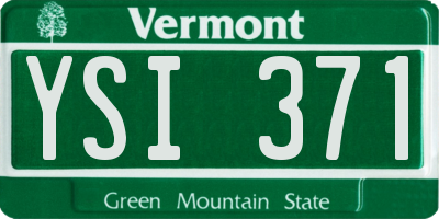 VT license plate YSI371