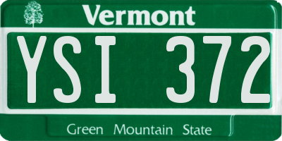 VT license plate YSI372