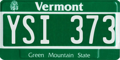 VT license plate YSI373