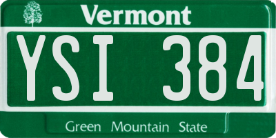 VT license plate YSI384