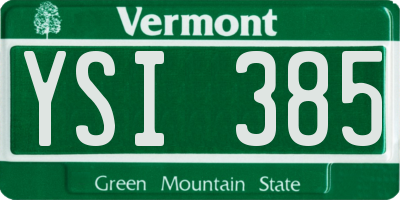 VT license plate YSI385